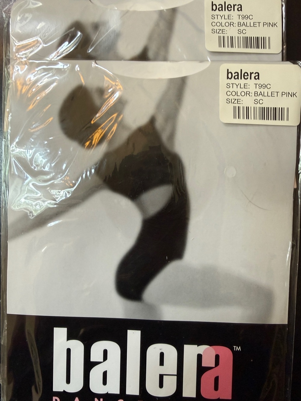 2 Pair Balera Ballet Pink Footed Tights -SC